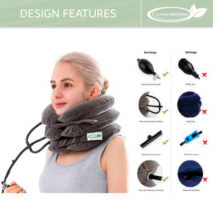 Lumia Wellness Posture Revival Kit | Inflatable & Adjustable Cervical Neck Traction Device + Posture Corrector Bundle